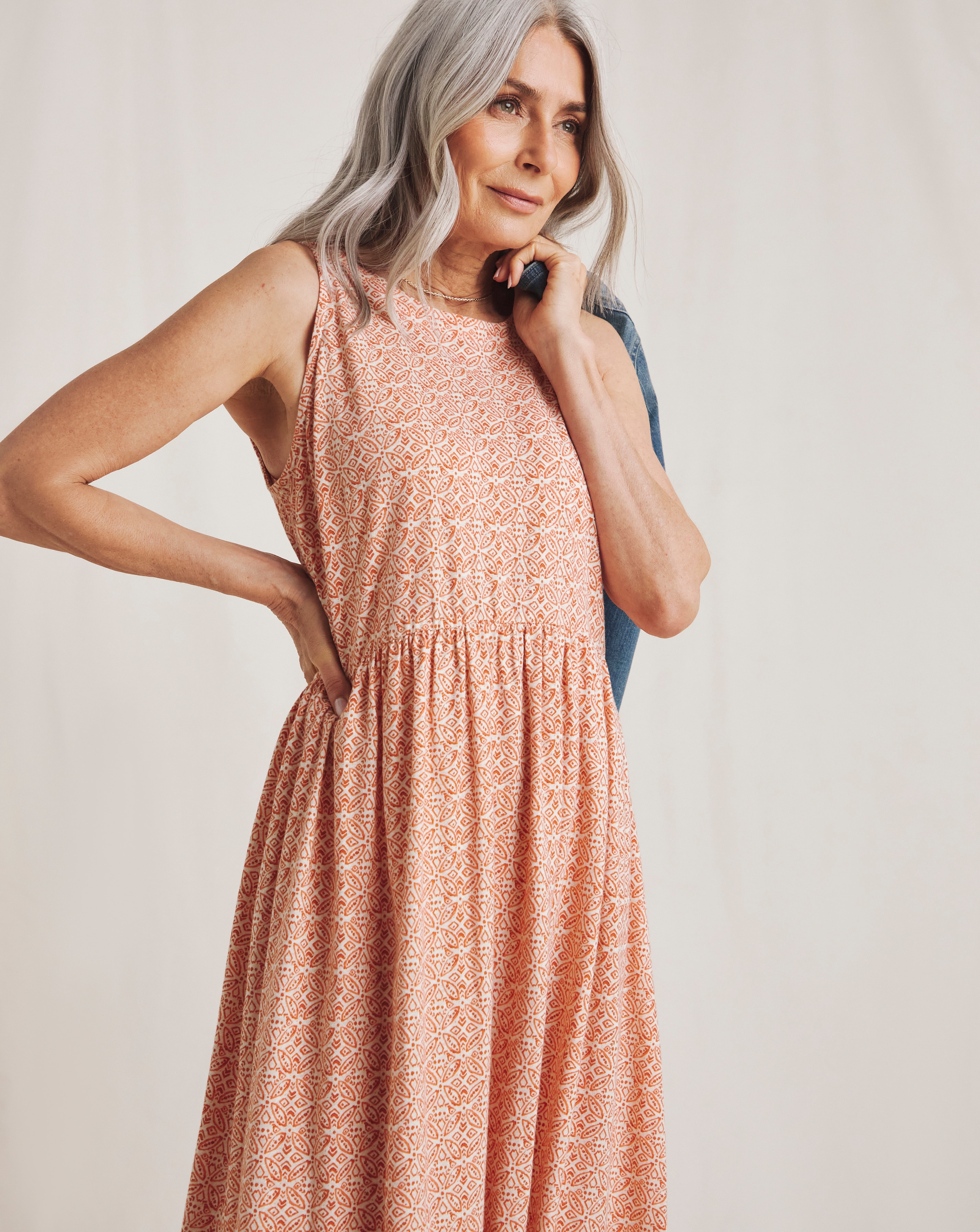 Julipa Sleeveless Pure Cotton Midi Dress