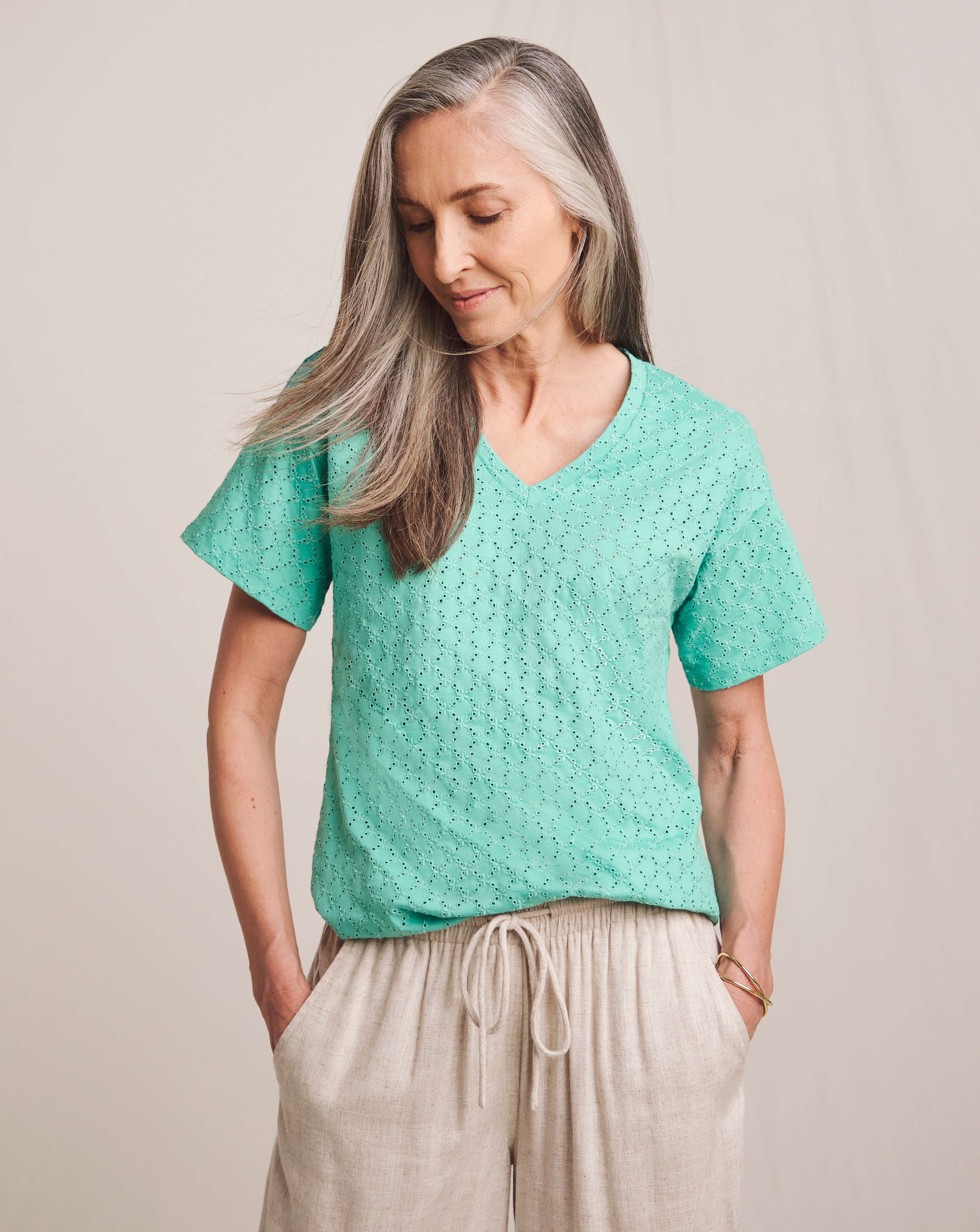 Julipa Pure Cotton V-Neck T-Shirt