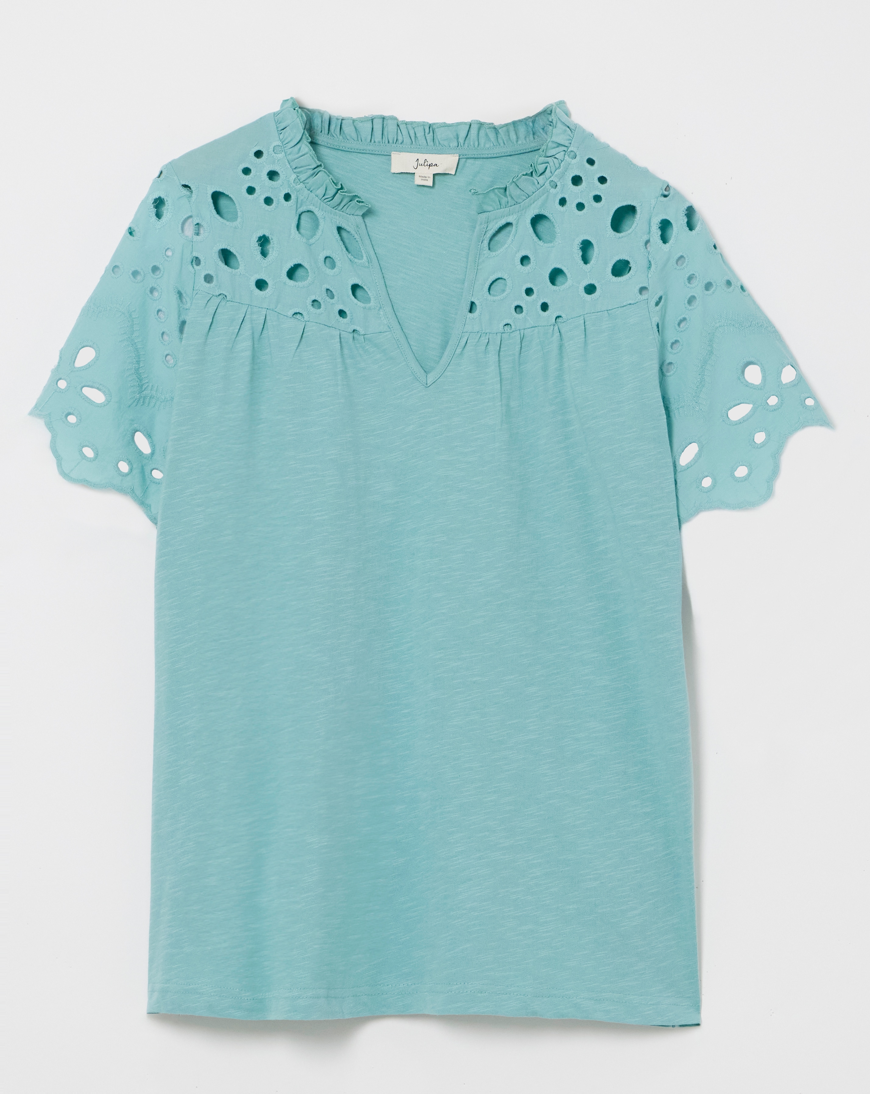 Julipa Pure Cotton Cut Out Broderie Top