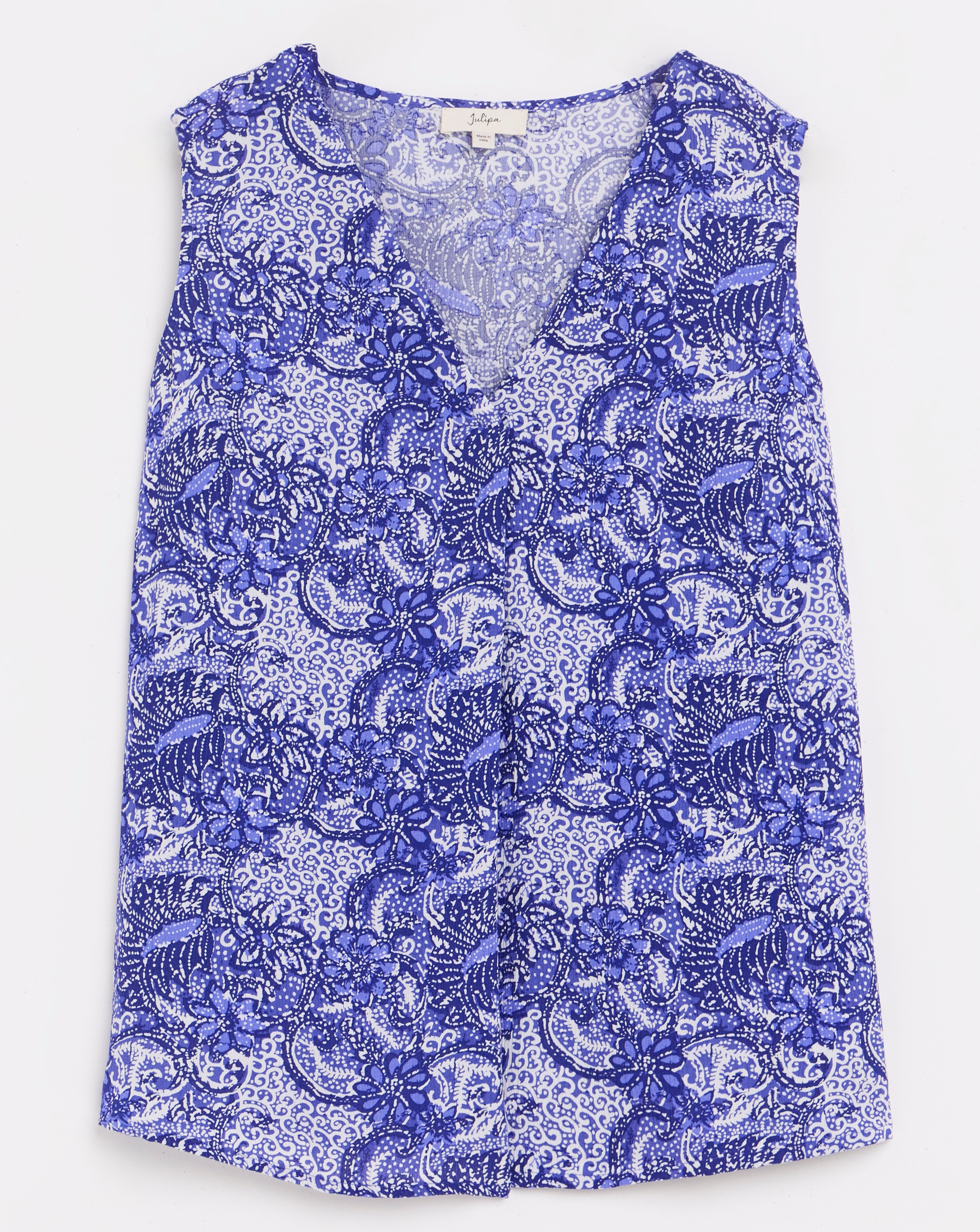 Julipa Blue Crinkle Printed Vest