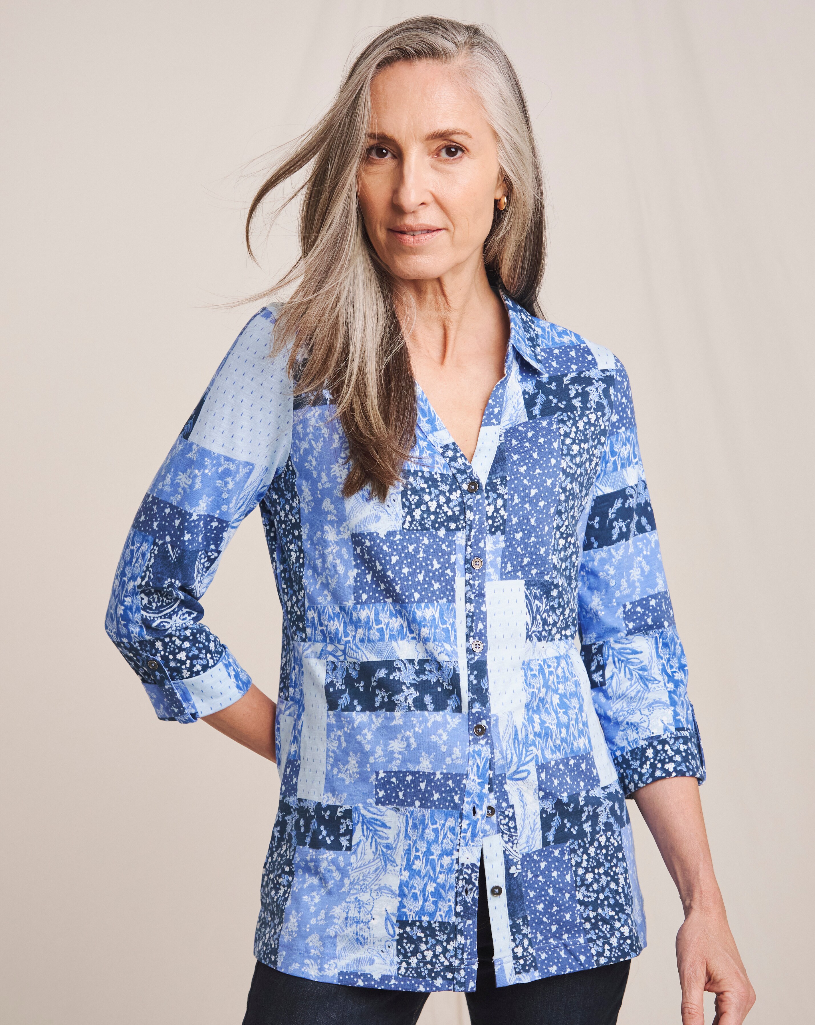 Julipa Longline Pure Cotton Jersey Shirt