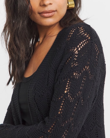 Simply Be Black Fringe Cardigan