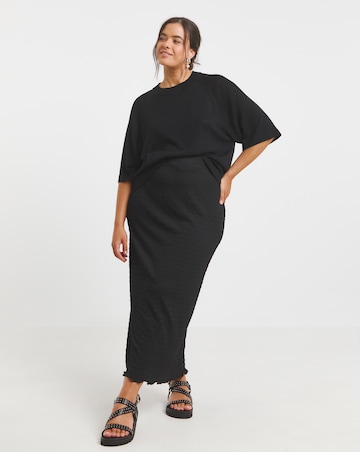 Simply Be Black Short Sleeve Boxy Knitted Jumper