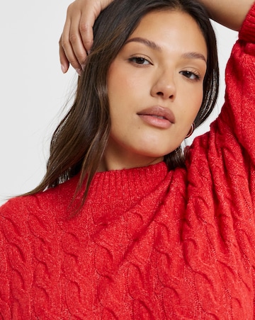 Cosy Yarn Red Cable Knit Jumper