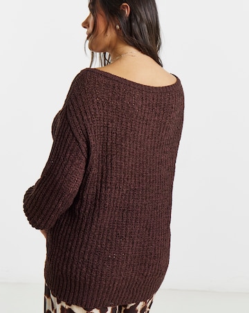 Chocolate Tape Yarn Slouchy Jumper