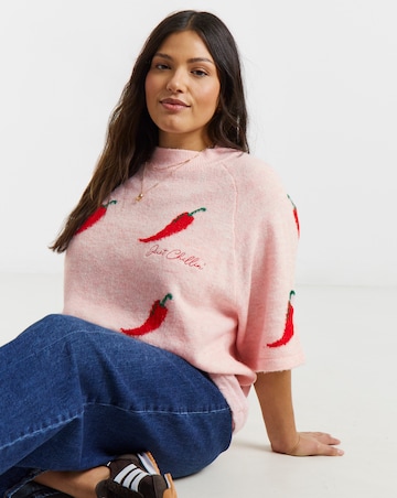 Pink Just Chillin' Knitted T- Shirt