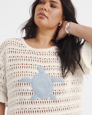 Crochet Top with Turtle Applique