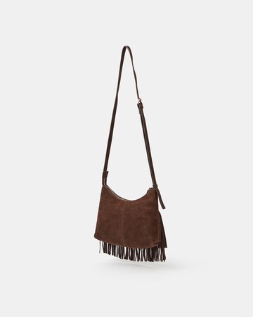 Accessorize Fringe Suede Crossbody Bag