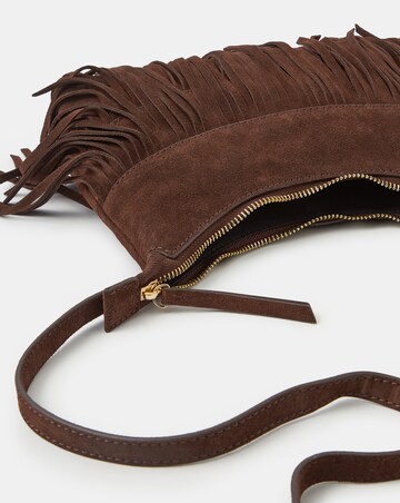 Accessorize Fringe Suede Crossbody Bag