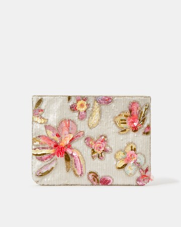 Accessorize Floral Sequin Clutch Bag