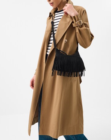 Accessorize Fringe Suede Crossbody Bag