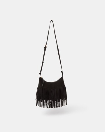Accessorize Fringe Suede Crossbody Bag