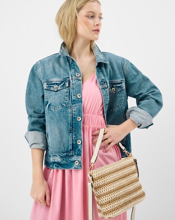 Accessorize Stripe Raffia Crossbody Bag