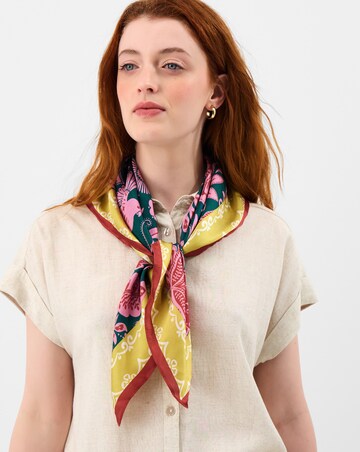 Accessorize Tropical Print Square Satin Scarf