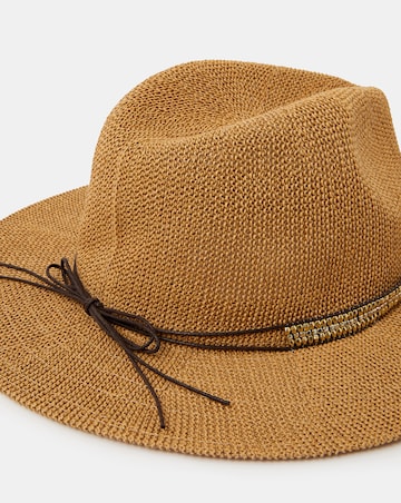 Accessorize Metallic Trim Fedora Hat