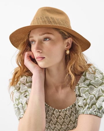 Accessorize Woven Packable Fedora Hat