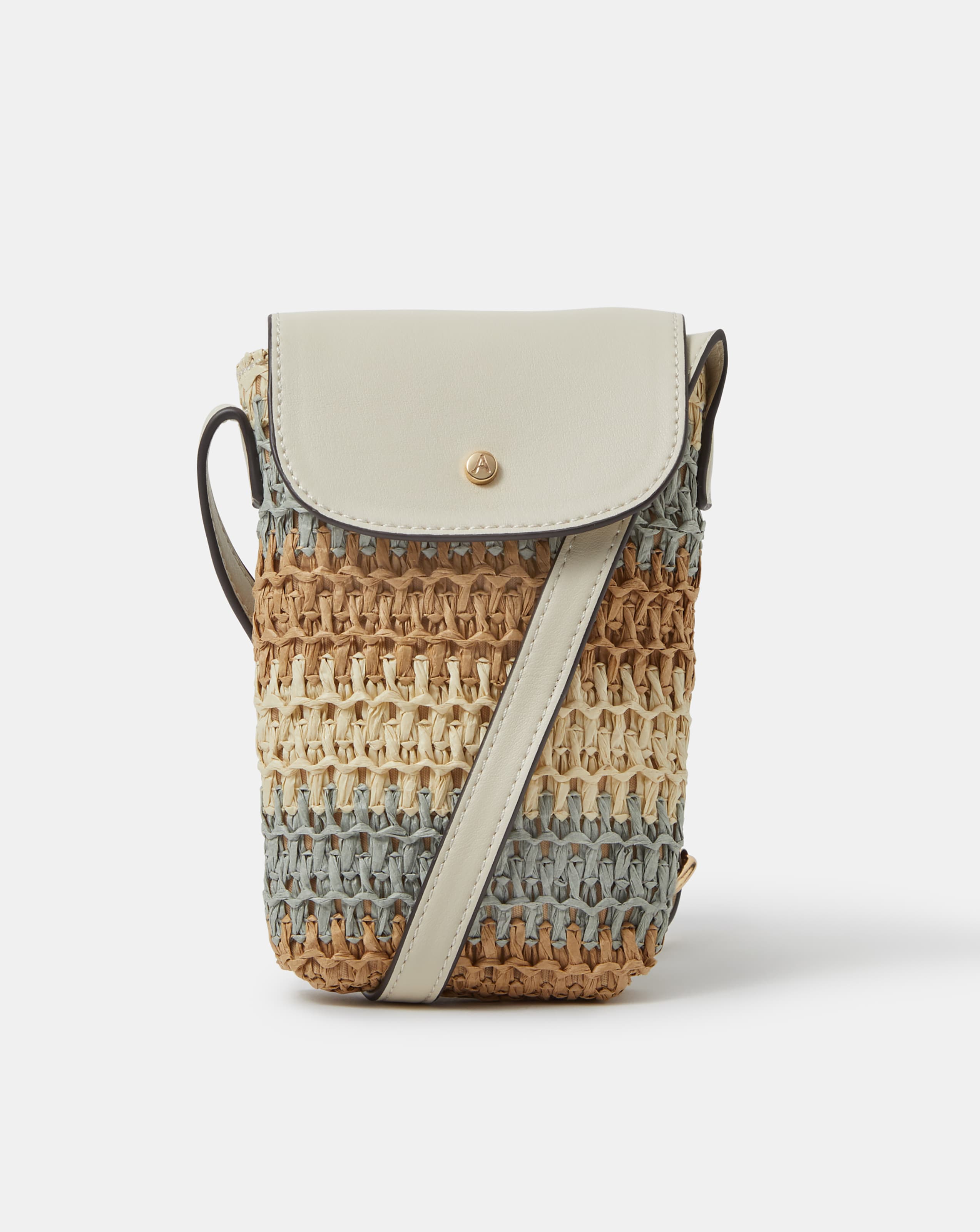 New In - Accessorize Raffia Phone Bag