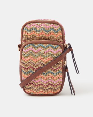 Accessorize Stripe Raffia Phone Bag