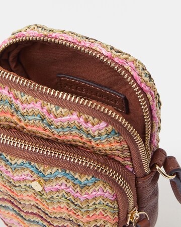 Accessorize Stripe Raffia Phone Bag