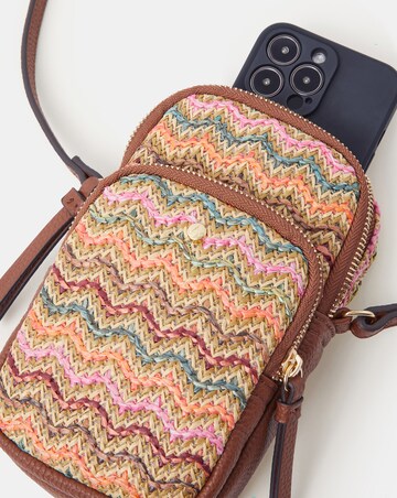 Accessorize Stripe Raffia Phone Bag