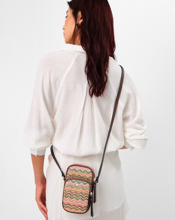 Accessorize Stripe Raffia Phone Bag