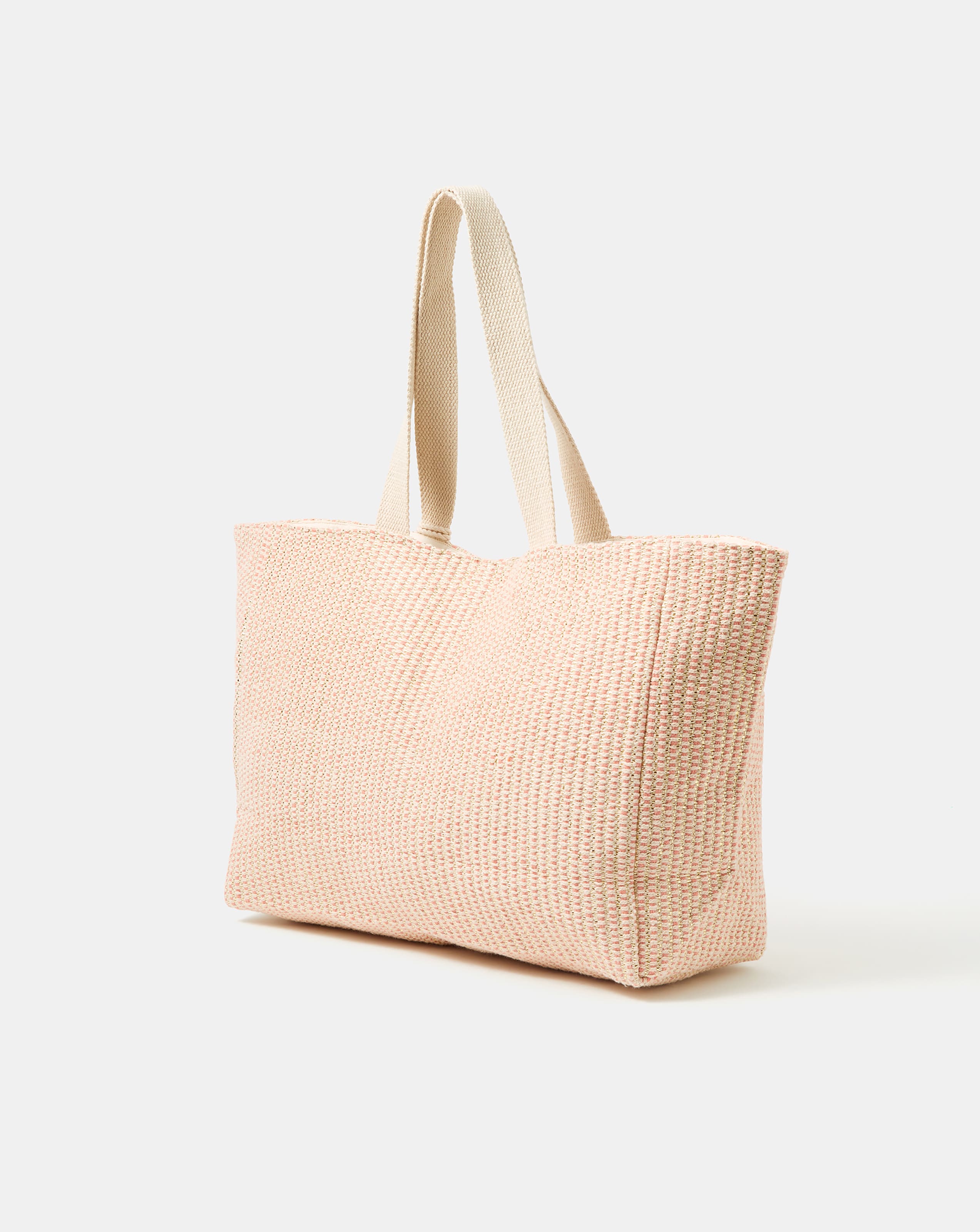 New In - Accessorize Woven Metallic Beach Bag