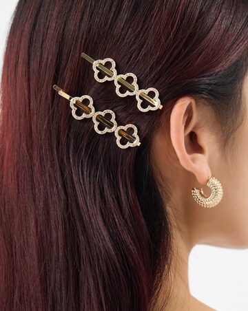 Accessorize Sparkle Clover Hair Slides Set