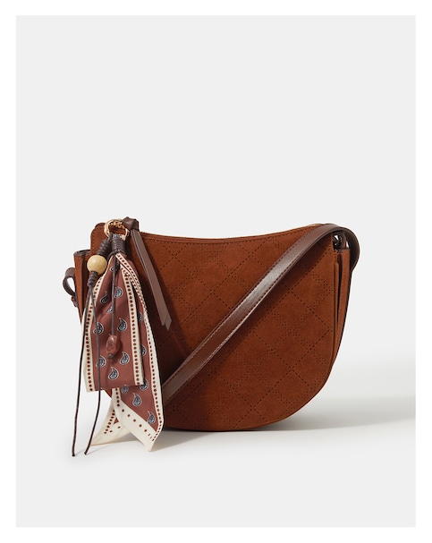 Accessorize Suede Scarf Crossbody Bag