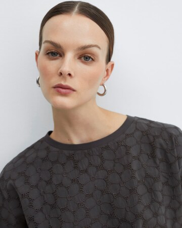 Mango Charcoal Floral Cotton Lotus T-Shirt