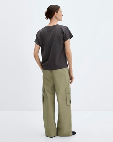 Mango Charcoal Floral Cotton Lotus T-Shirt