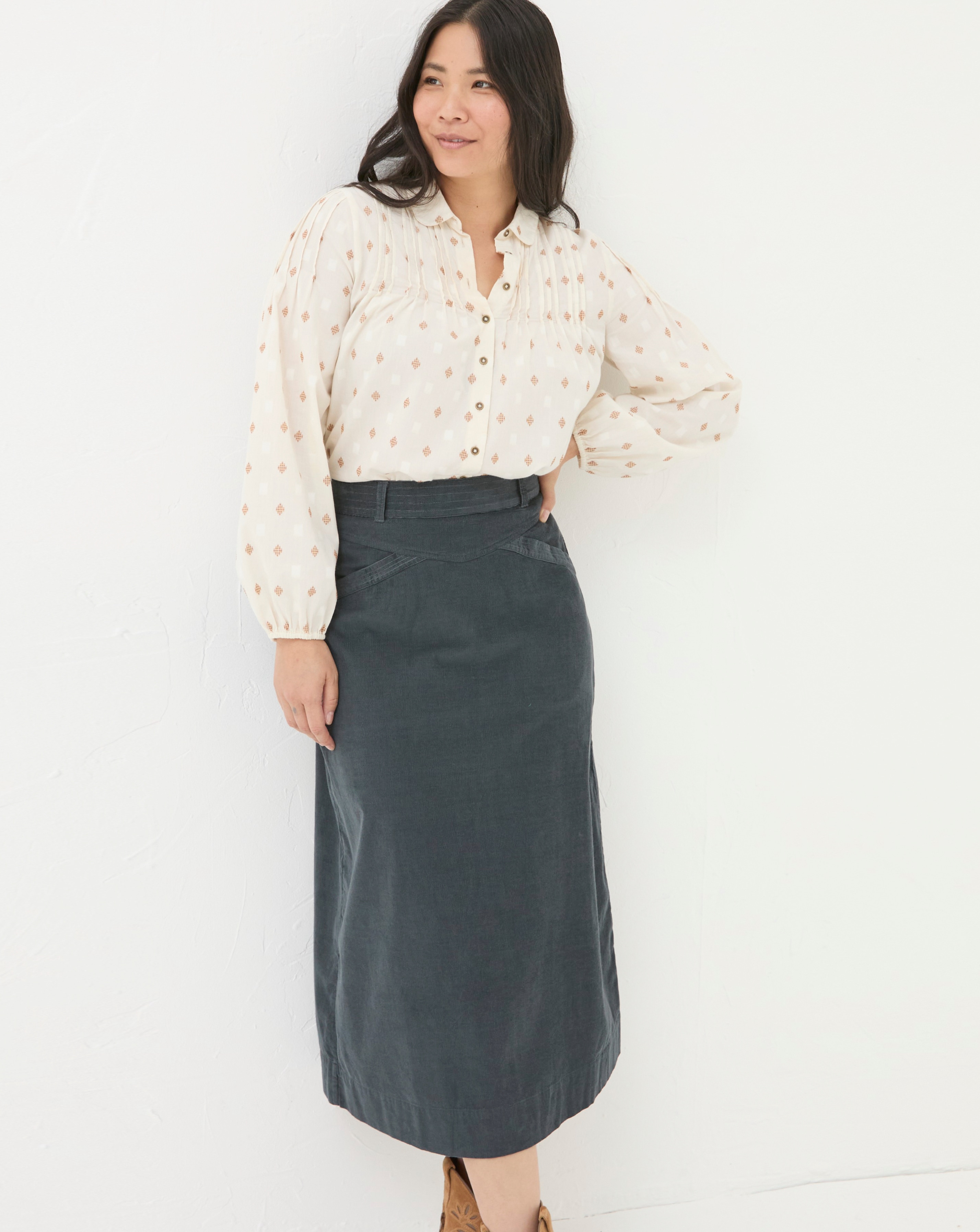 FatFace Leigh Cord Midid Skirt