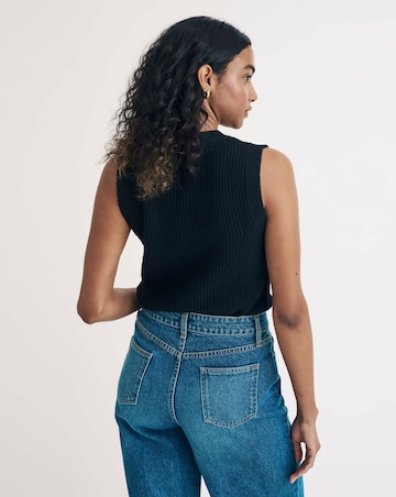 Nobody's Child Black Crew Neck Knitted Rib Tank