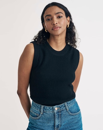Nobody's Child Black Crew Neck Knitted Rib Tank
