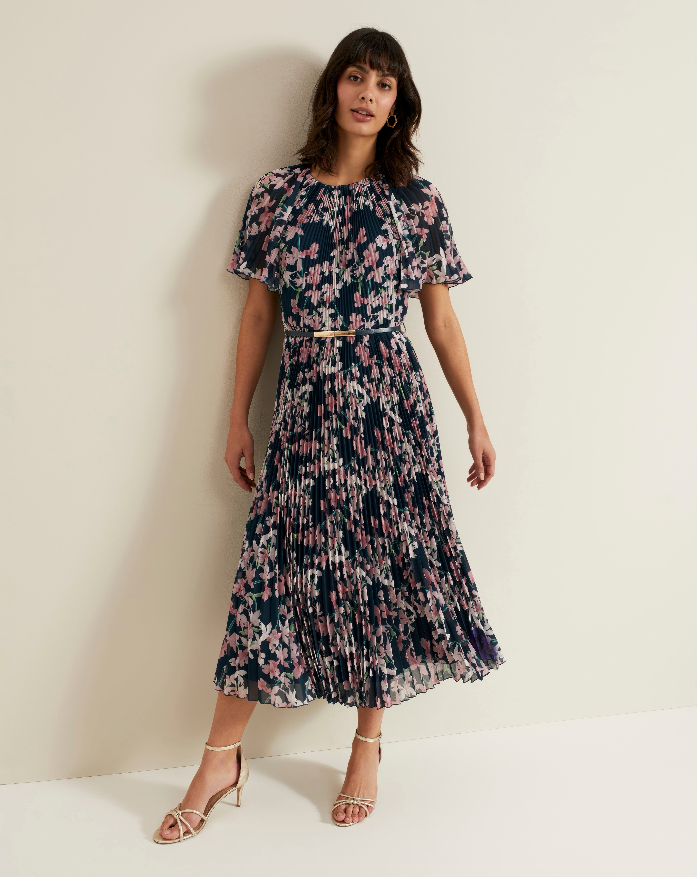 Phase Eight Kathleen Pleated Midi Dress
