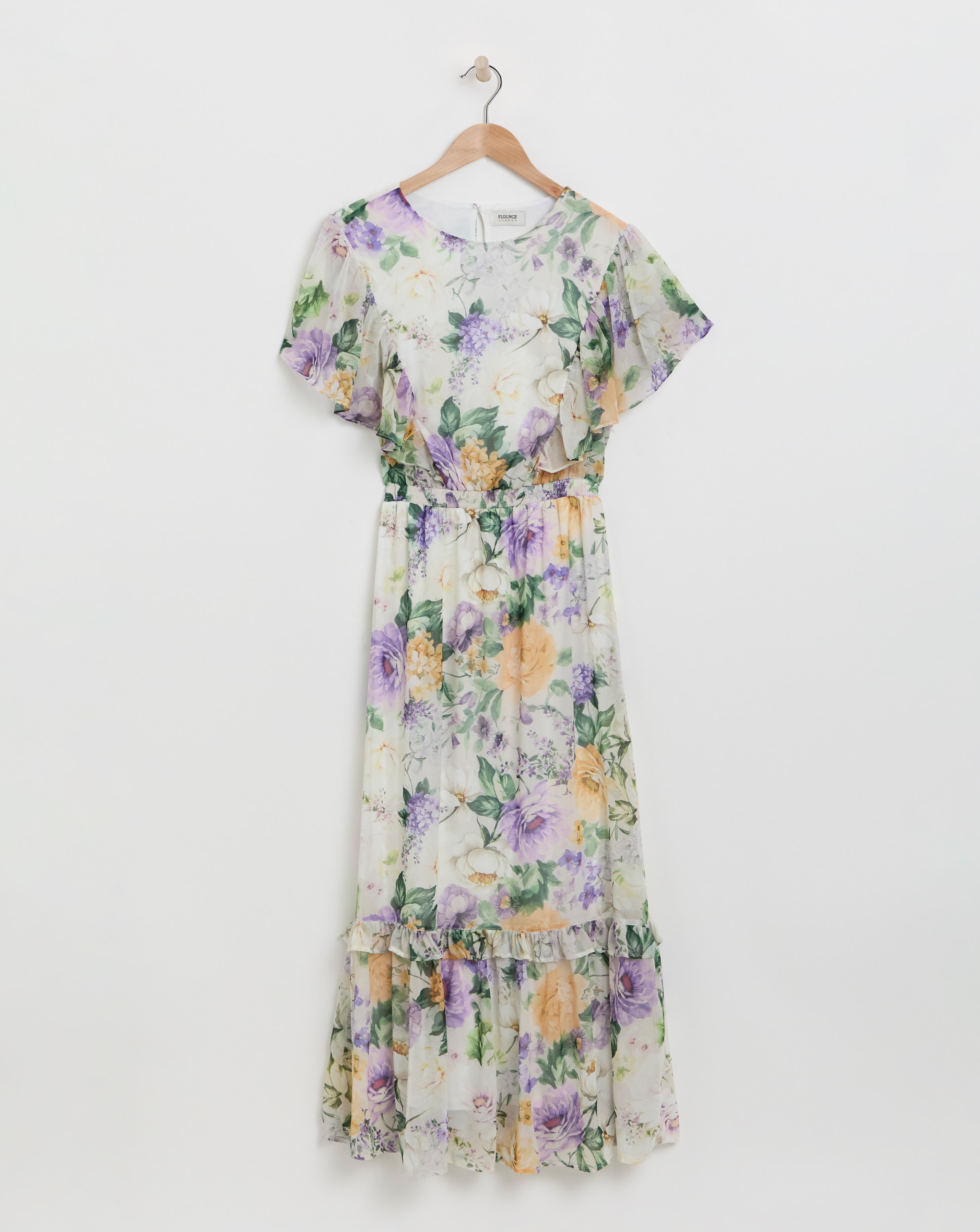 Flounce London Chiffon Floral Maxi Dress