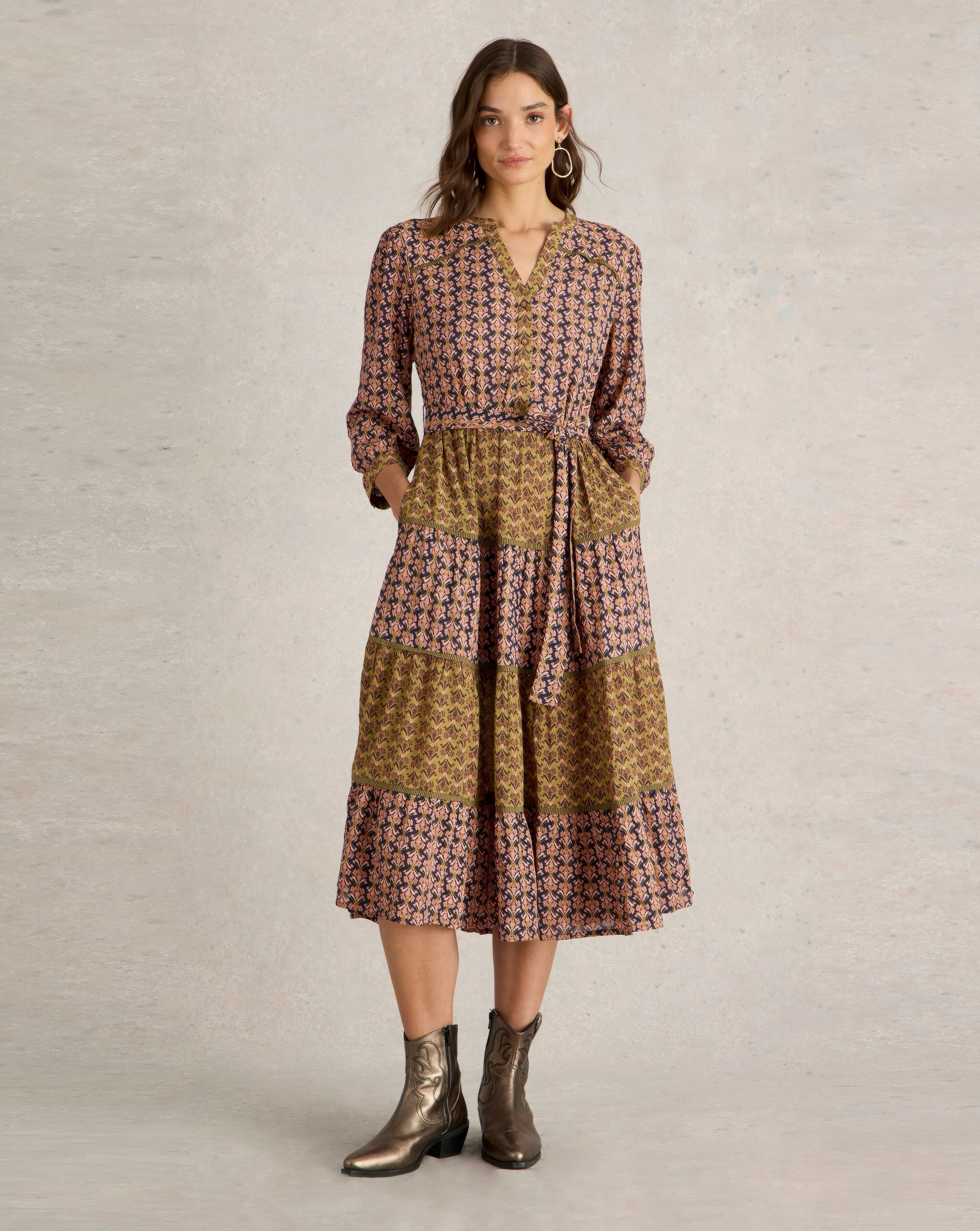 White Stuff Mabel Mixed Print Dress