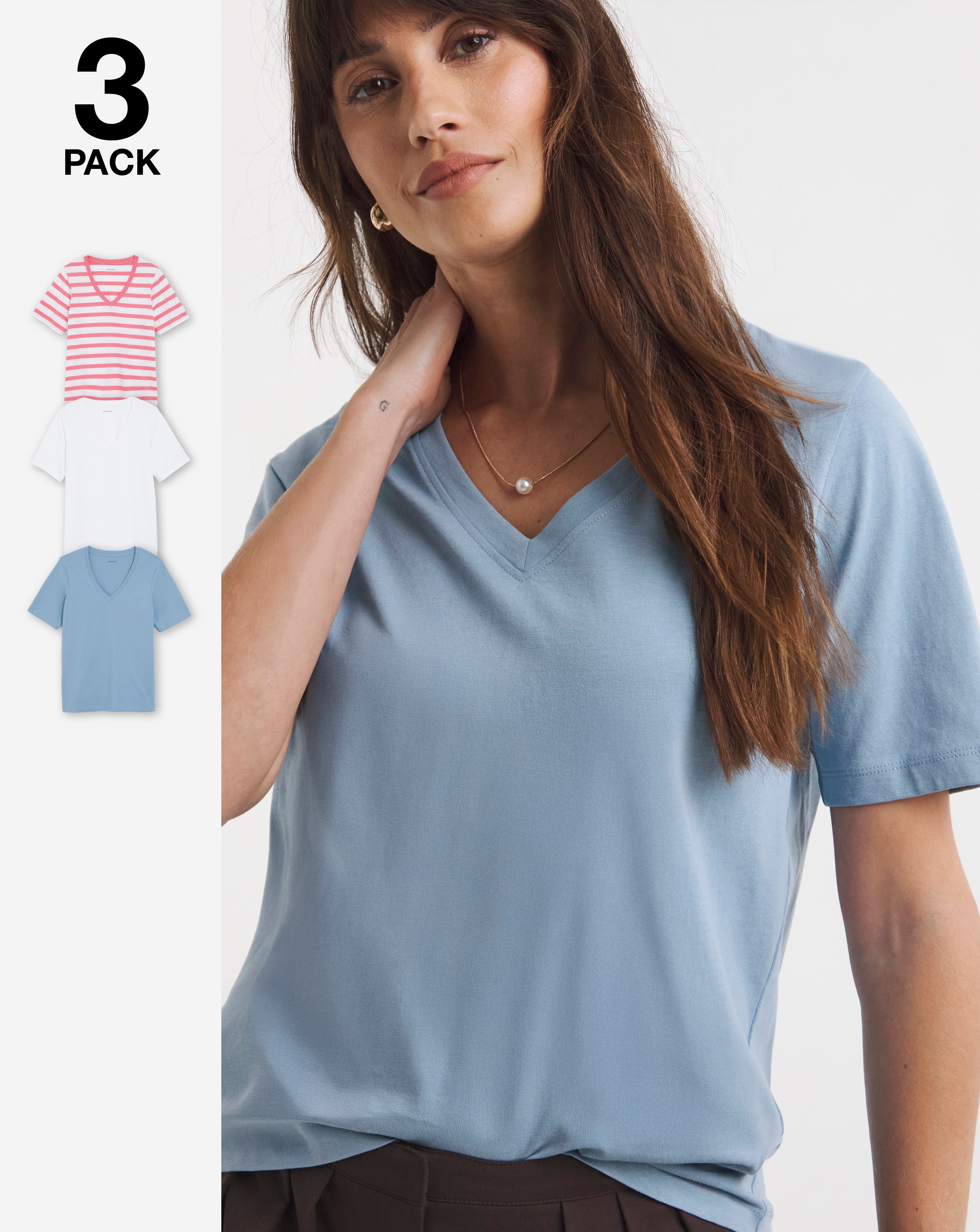 3 Pack V Neck T-Shirts