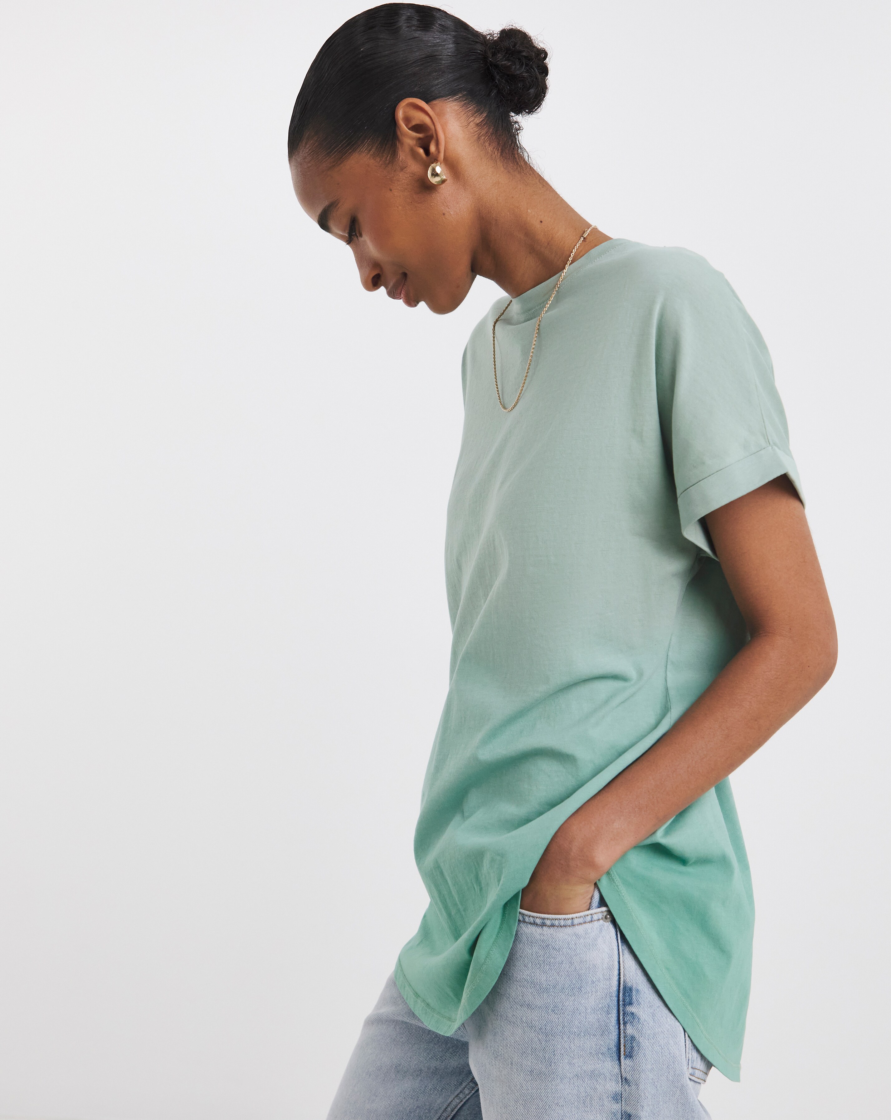 The Longline Short Sleeve Curved Hem