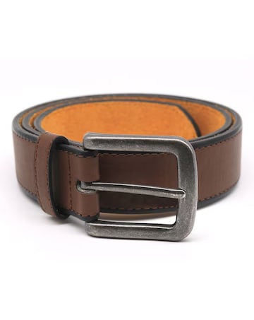 D555 Big & Tall Avant Burnished Edge Belt 3.50 Cm Width - Brown