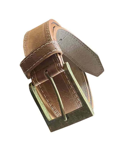D555 Dylan Tan Bonded Leather Belt 3.8 Cm Width