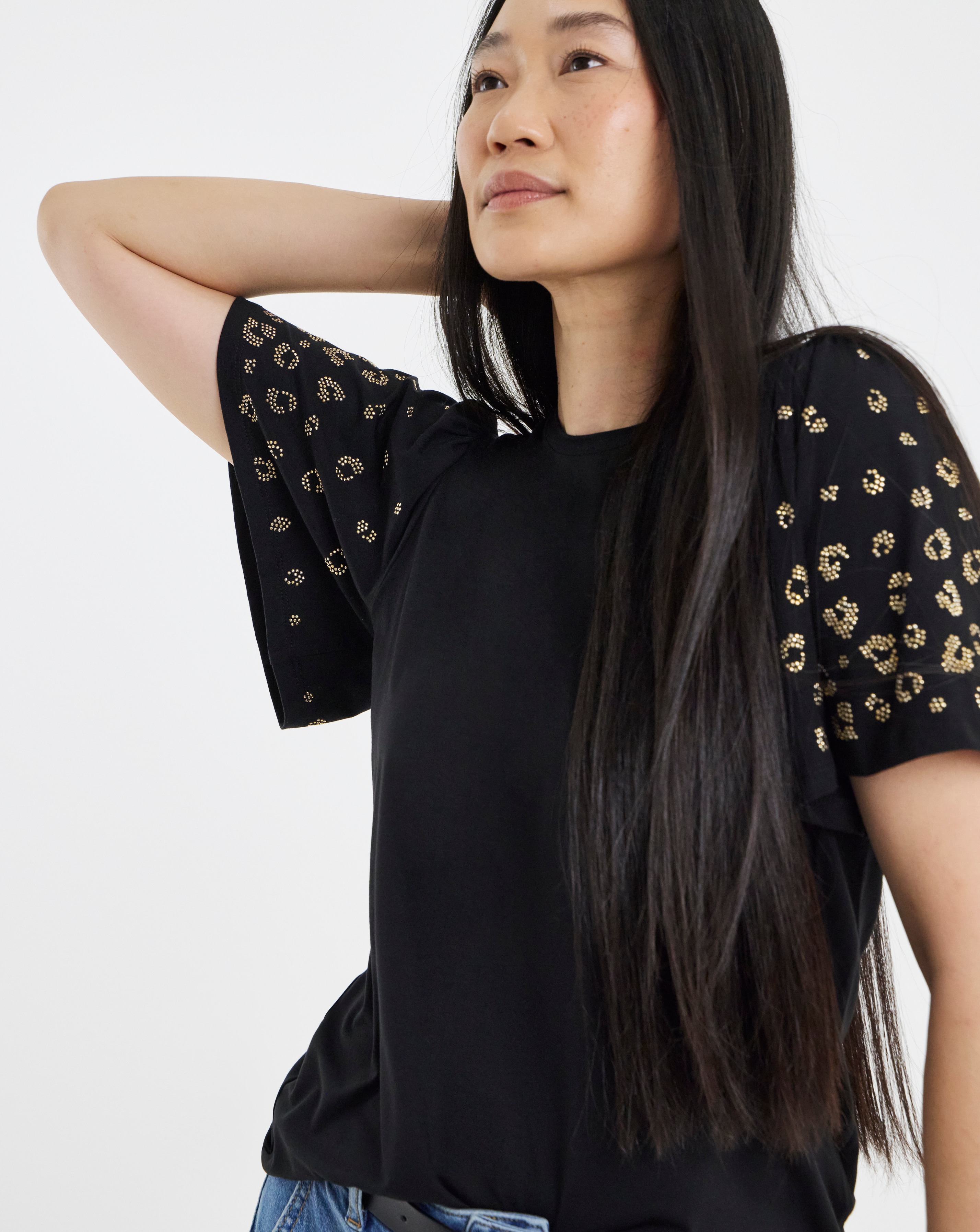 Embellished Angel Sleeve Top