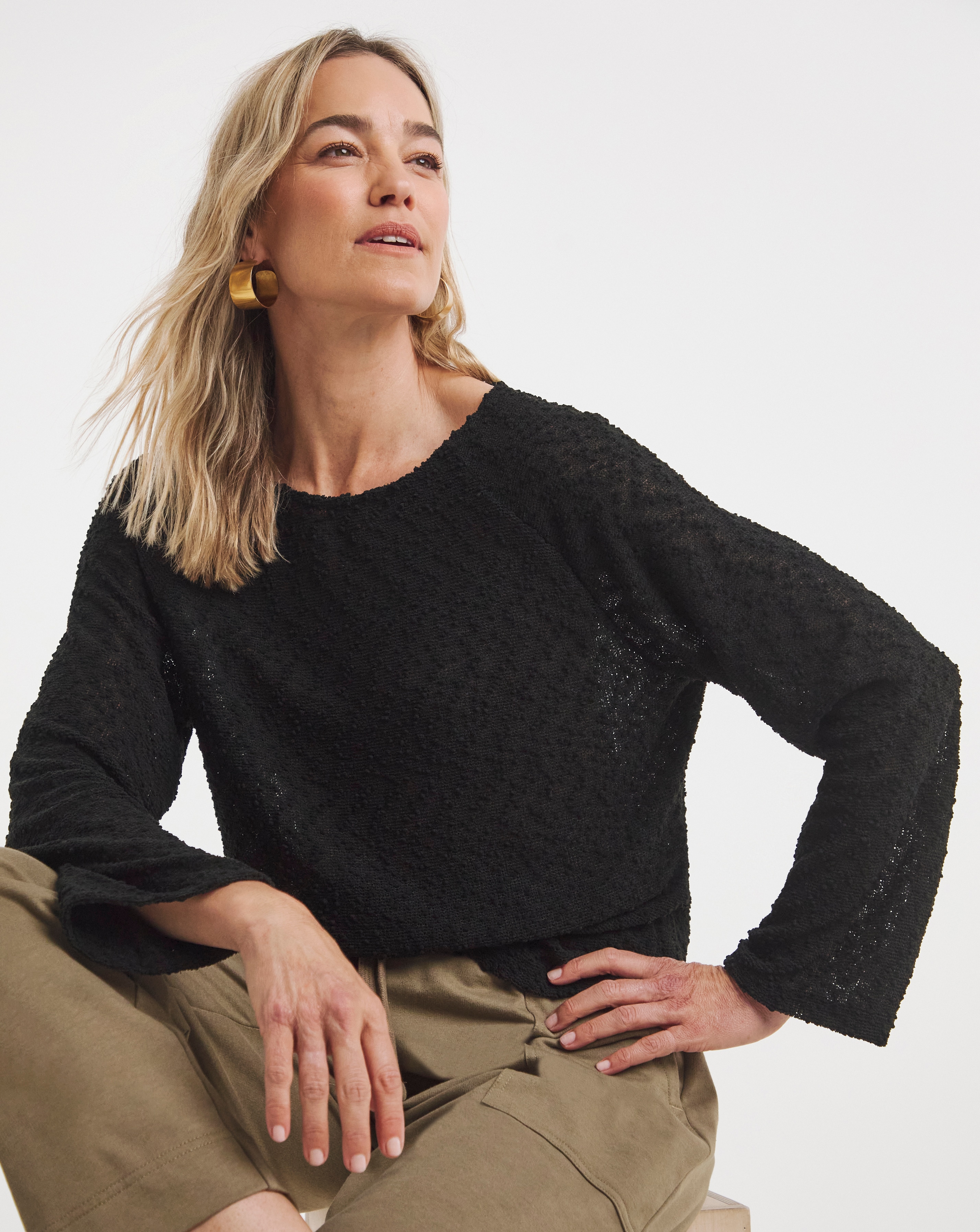 LS Boucle Slouch Top