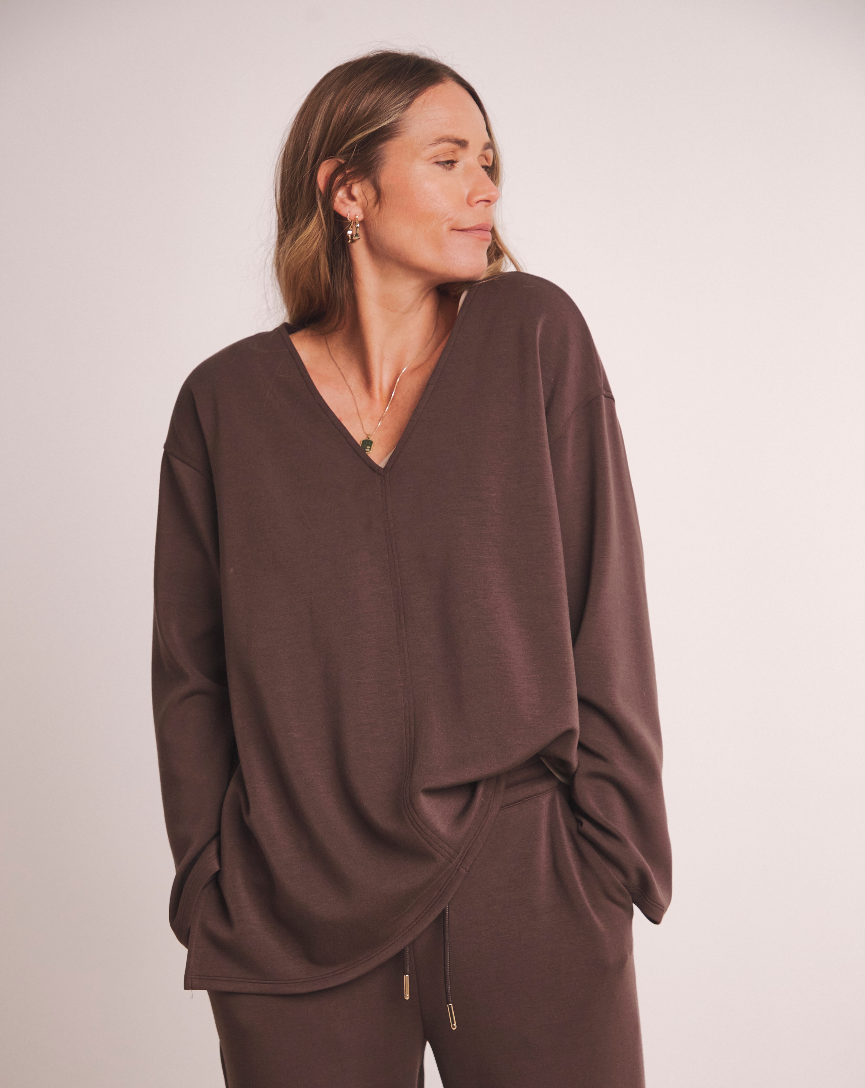 Anthology V Seam Detail Modal Sweat