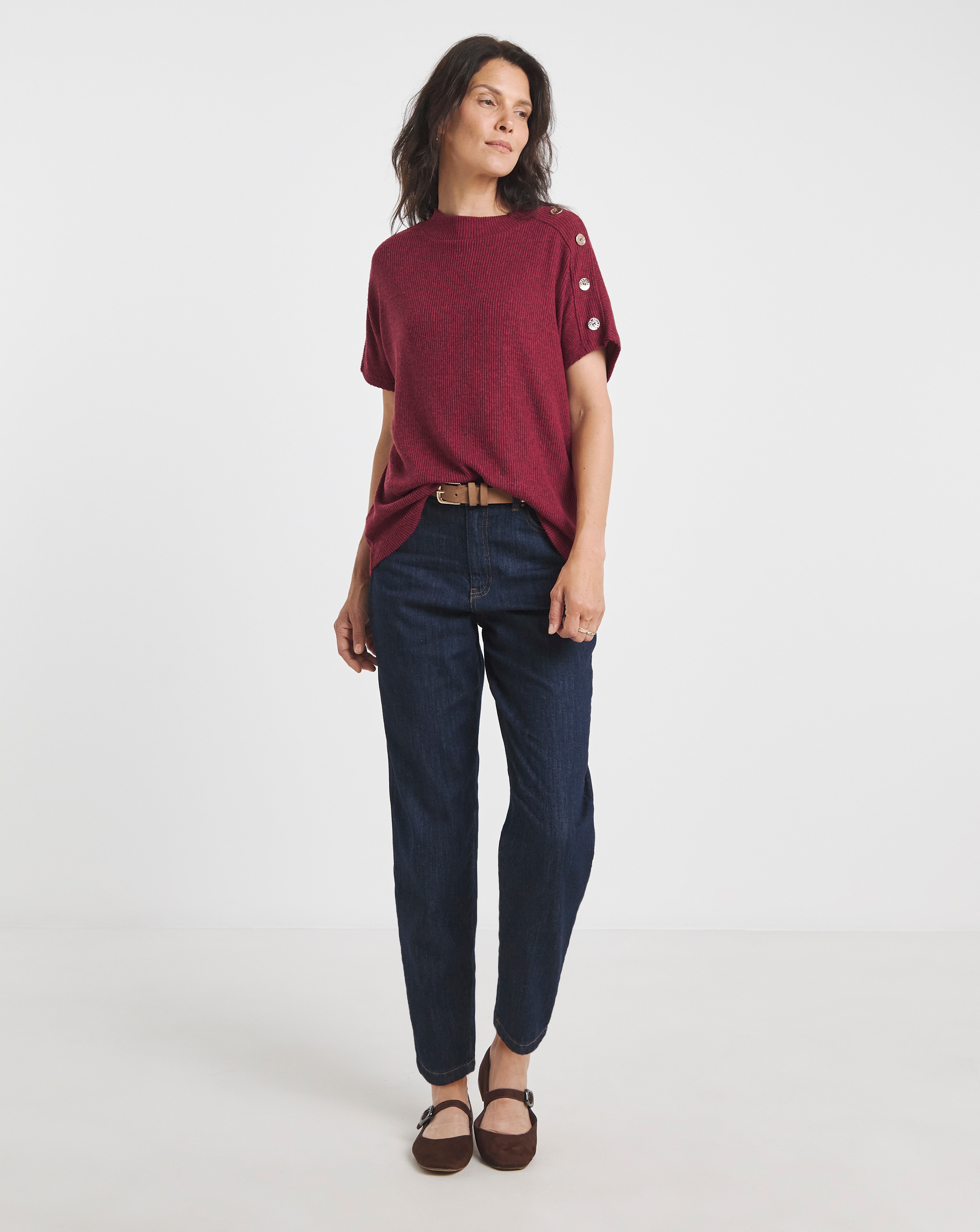 Soft Touch Boxy Roll Neck Top