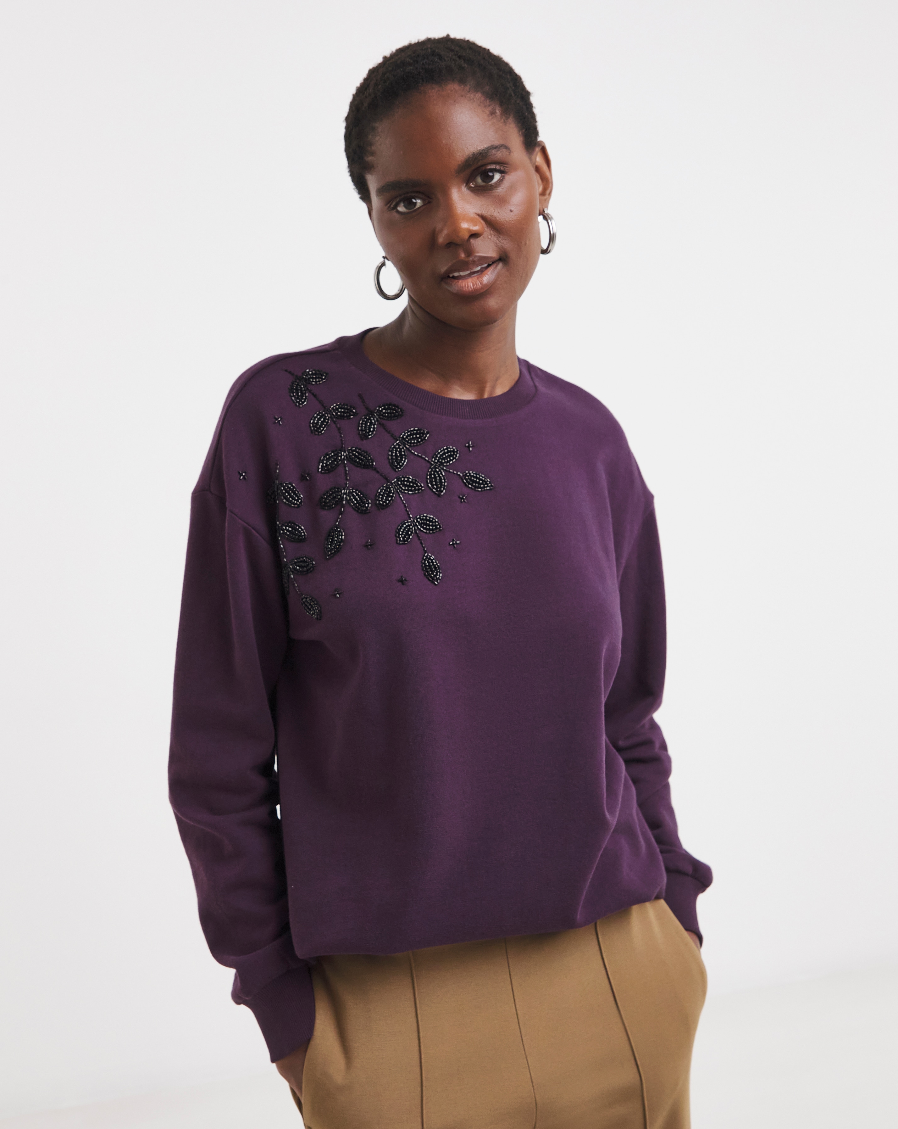 Floral 3D Embellished Sweatshirt