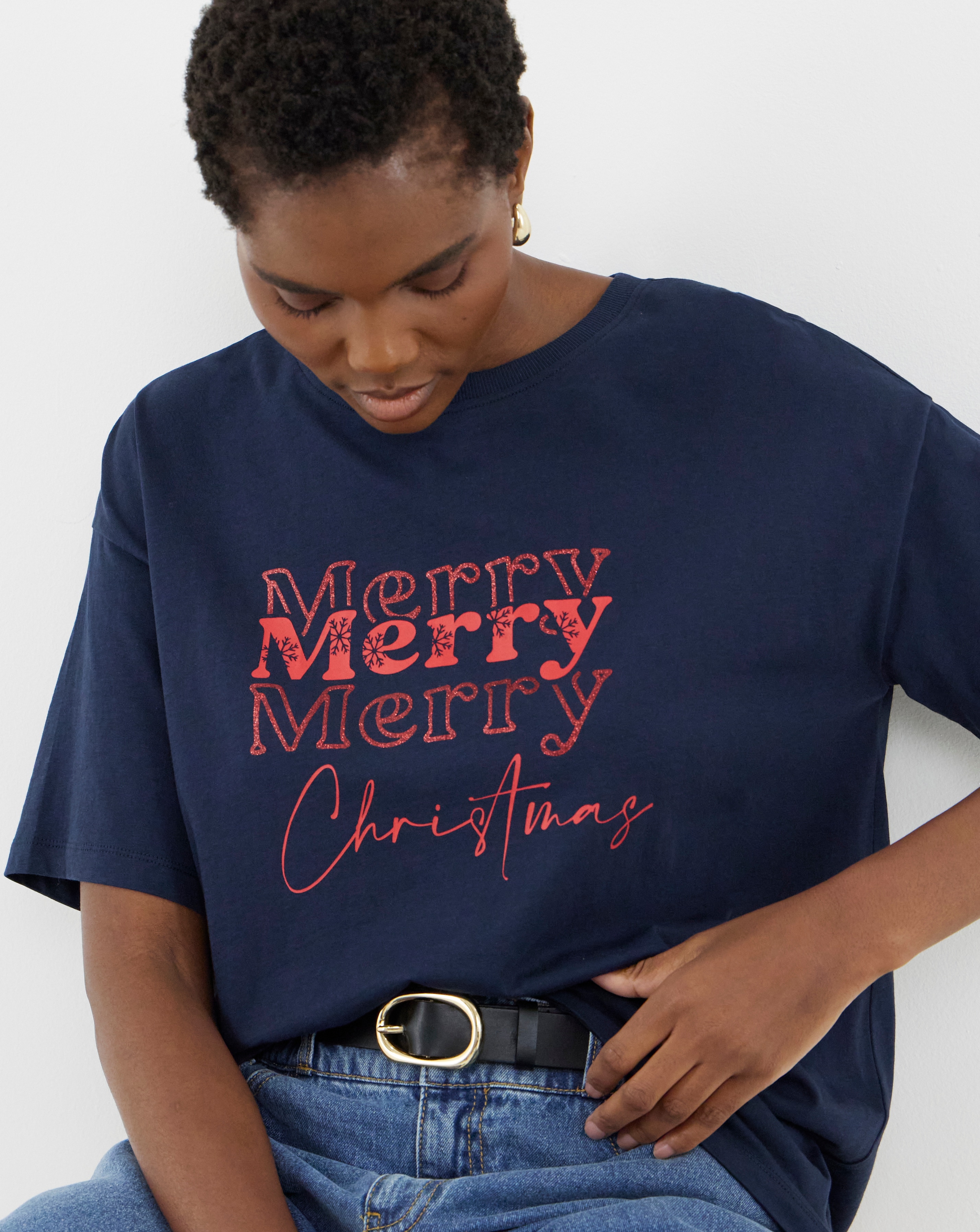 Navy Merry Christmas T-Shirt