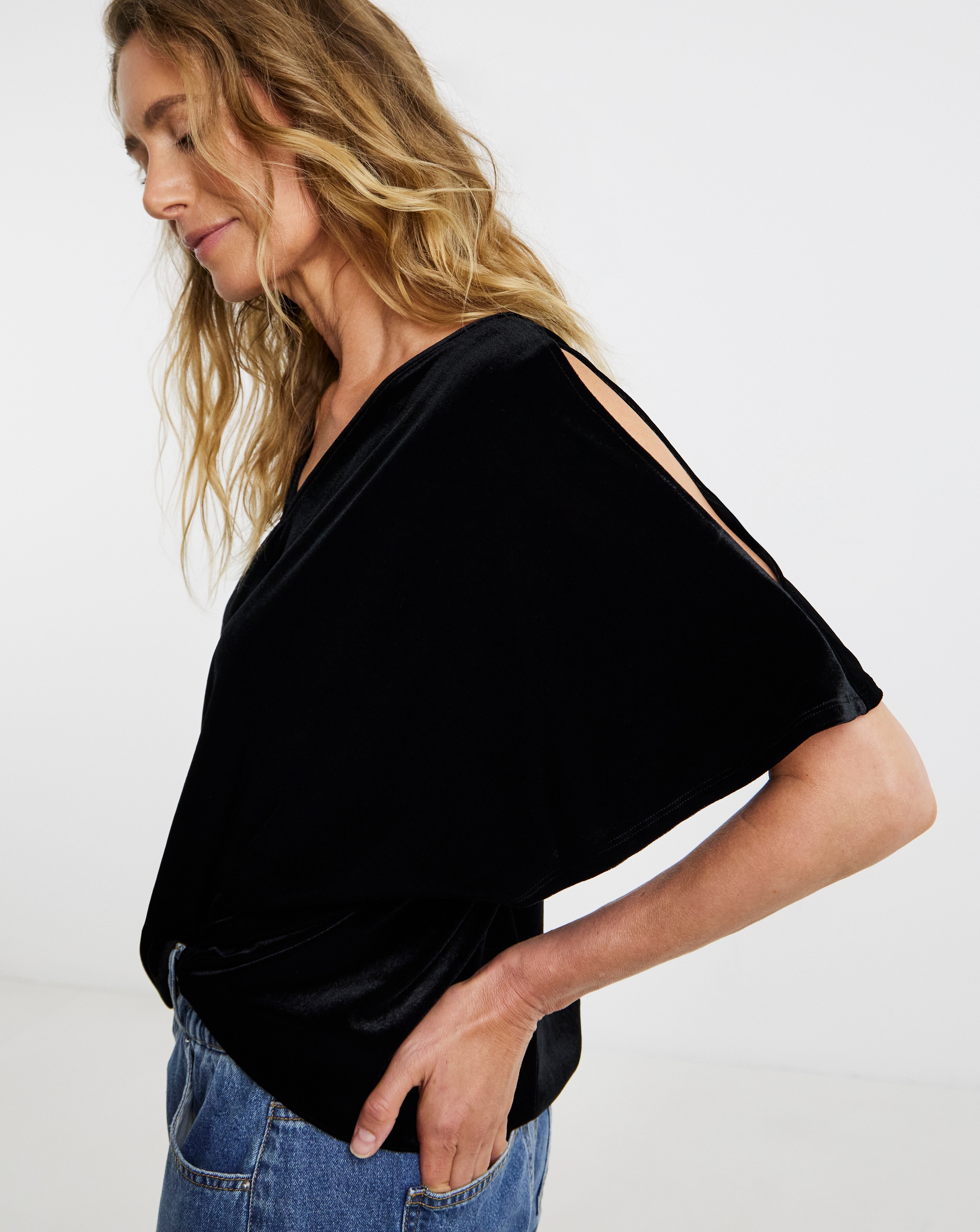 Velvet Split Sleeve Top