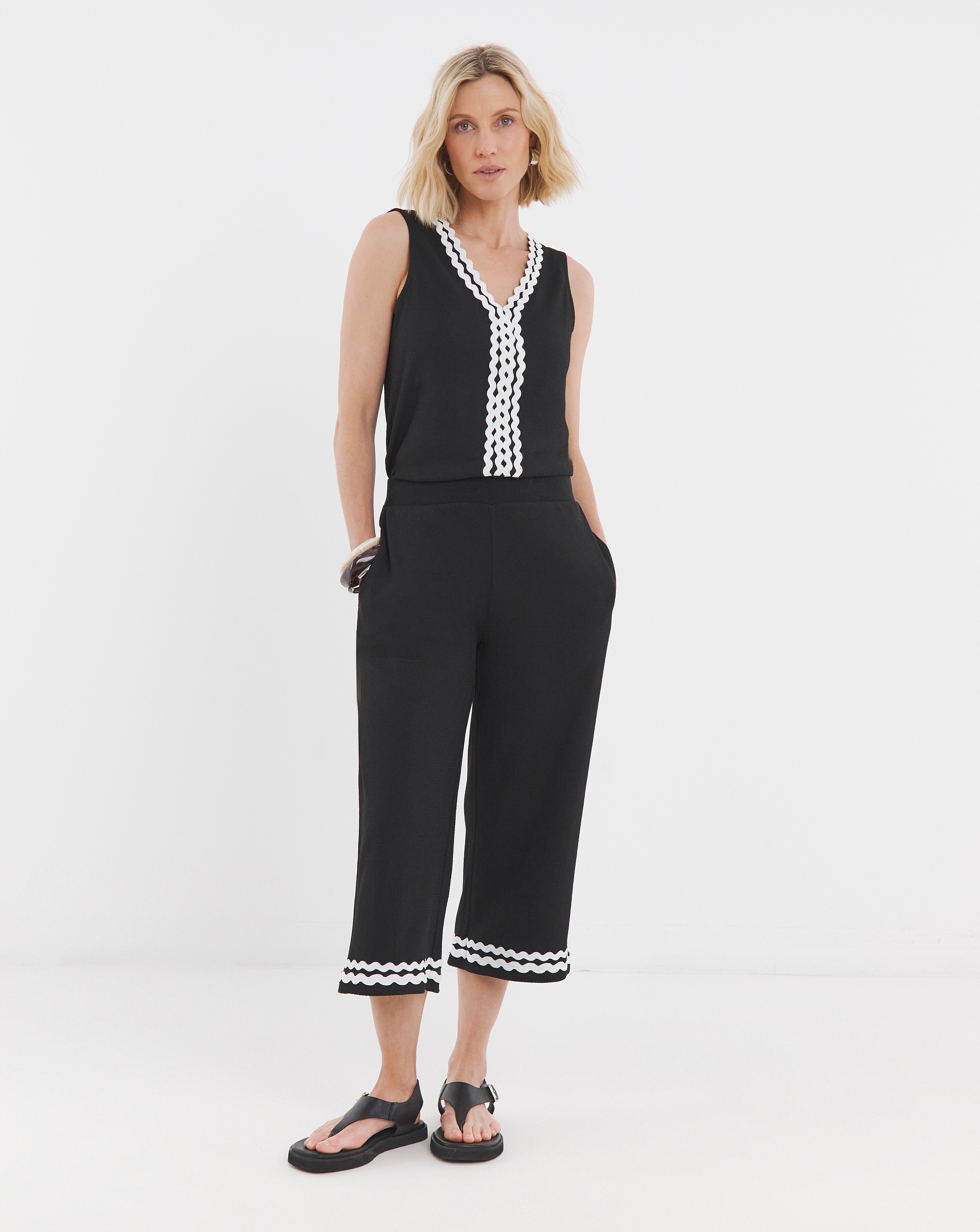 Ric Rac Jersey Cropped Trousers