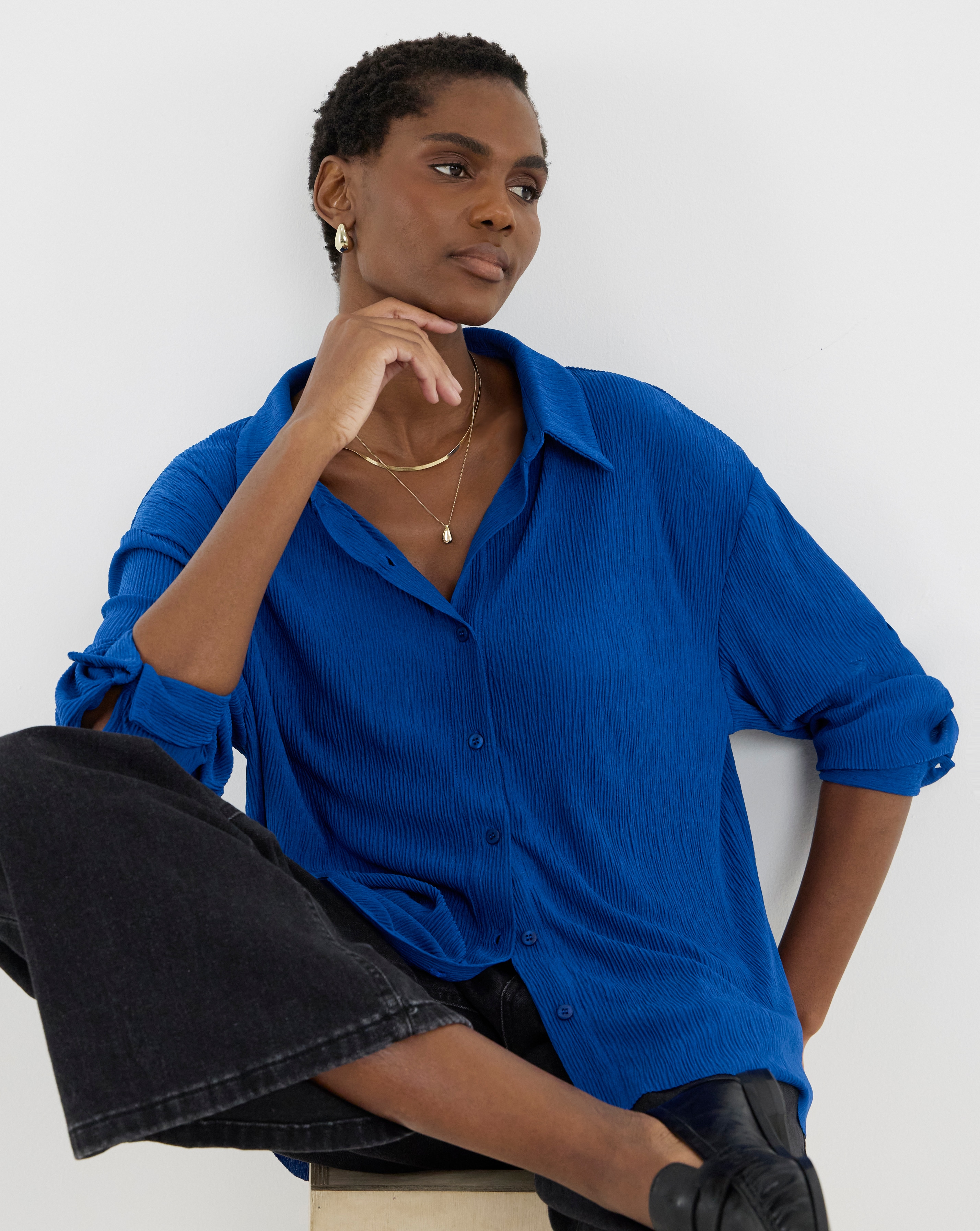 New In - Fine Plisse Soft Shirt