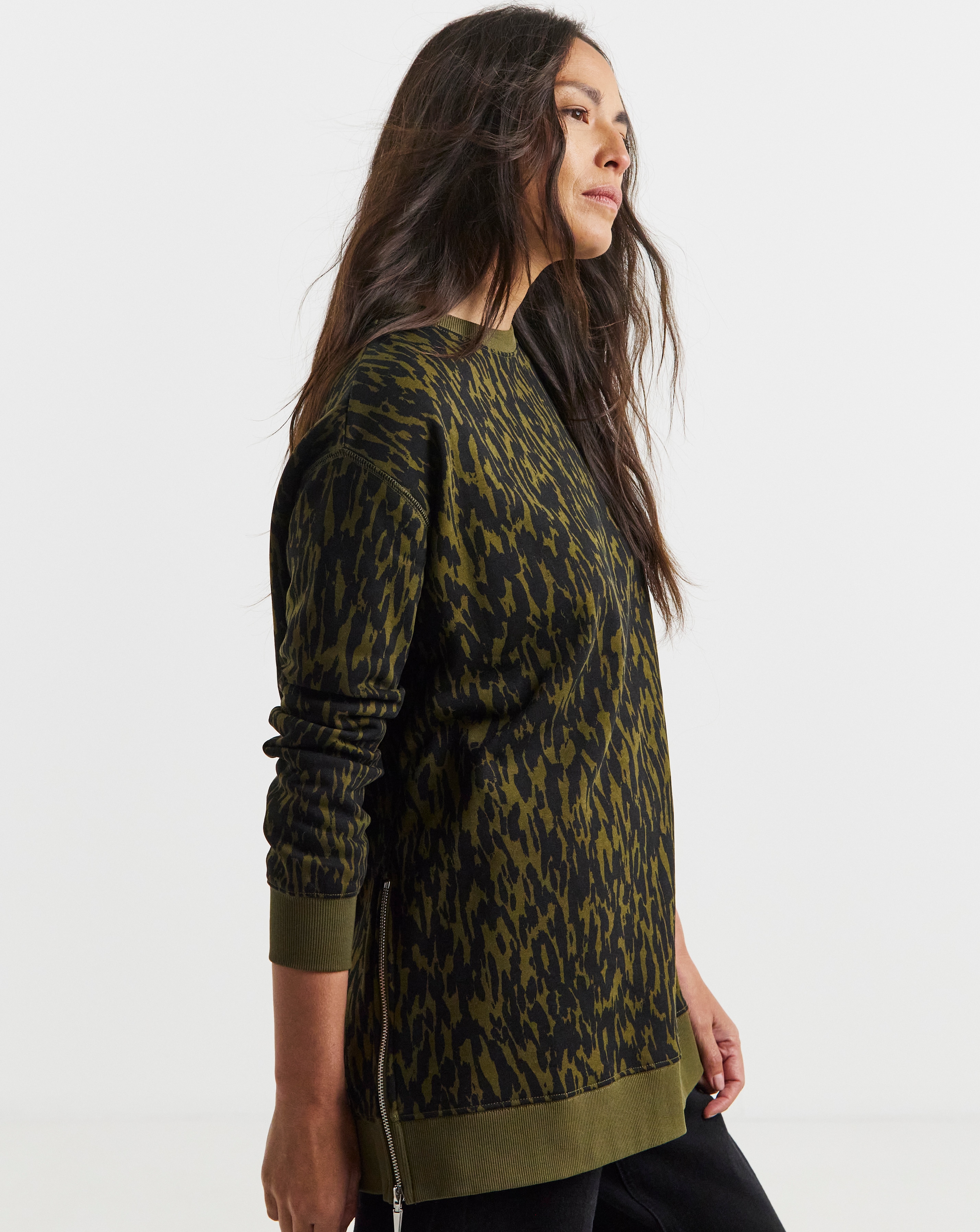 Side Zip Longline Sweat